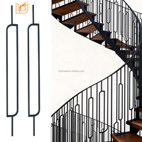 Vente en gros, facile à installer, 1/2''*44'', noir or, carré creux, ovale, balustre d'escalier, balustrade en fer forgé pour balcon