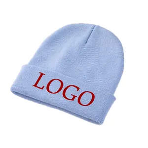 Custom Logo Knitted Beanie with Embroidered Text Beanie with Ear Flaps: Extra Protection from the Cold