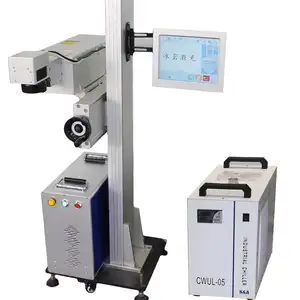Vliegende Online Uv Laser-markering Machine Afdrukken N95 Gezichtsmasker Glas Plastic Siliconen 3 W 5 W 10 W Laser printer Machine