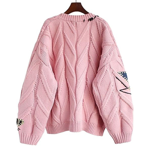Vente en gros Nouveau pull cardigan pour <span class=keywords><strong>femme</strong></span> à imprimé floral au <span class=keywords><strong>crochet</strong></span> pour la saison d'hiver Haut à la mode avec barre de couleur personnalisée - Product Image 3