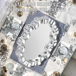 Bague d'engagement éternelle en argent sterling 925 et zircon, style hip-hop, haute qualité, certifiée CMA, pour mariage, fête, anniversaire, vente en gros - Product Image 2