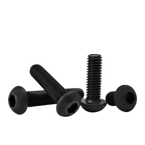 Black Round Head <b>Socket</b> Cap <b>Screws</b> M1.6 M12 Class 10.9 Carbon Steel Metric Standard Thread - Product Image 1