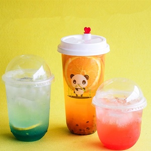 Gobelets à café, lait, thé à bulles en plastique à paroi simple avec logo personnalisé, 500 ml/700 ml, PP rigide, diamètre 90 mm, avec couvercles - Product Image 6