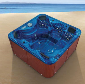 Tubo caliente al aire libre 6 personas bañera de hidromasaje Balboa jardín calentador de agua caliente bañera natación spa bañera de inflado con tapa izquierda y paso de madera - Product Image 4