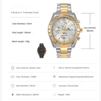 Montre-bracelet sport pour homme à quartz, chronographe, bracelet métallique, lunette tachymetre, fenêtre de date, idéale pour la course, les affaires, le bureau, le quotidien, ou comme cadeau