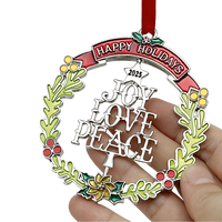 Pendentif personnalisé pour décoration de la maison Cadeau rotatif souvenir en métal argent rotatif suspendu design Charme arbre de vacances Ornement de Noël