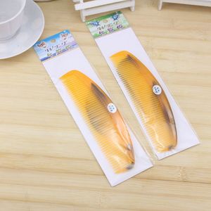 หวีผมเขาวัวมีความหนาและทนทานสีทึบสีเหลืองสำหรับใช้ในบ้าน - Product Image 4