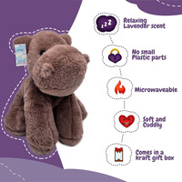 Coussin chauffant portable en peluche hippopotame mignon pour enfants, réutilisable et chauffant au micro-ondes, pour la thérapie par la chaleur