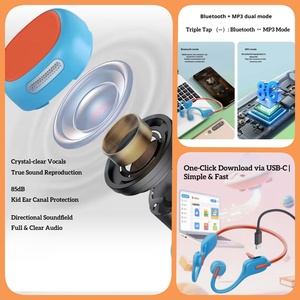 Headphone Nirkabel OTHC Anak-anak dengan Konduksi Tulang dan Pengait Telinga, LED 5.3, Tahan Air IPX-5, Baterai 200mAh, Waktu Putar 5-10 Jam, Cocok untuk Hadiah - Product Image 5