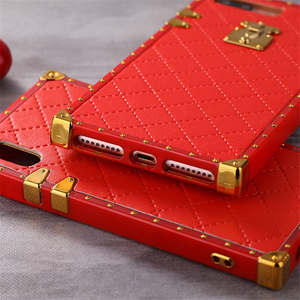 Custodia in pelle PU di lusso per iPhone 13 12 11 6 7 8 Plus XR Xs Max Fashion Square Lattice <span class=keywords><strong>Vintage</strong></span> Phone Cover posteriore Coque Case - Product Image 5