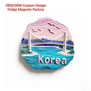 Aimant de réfrigérateur personnalisé en résine représentant un monument coréen, imprimé en 3D, aimant de réfrigérateur <span class=keywords><strong>Sunset</strong></span> Bridge, cadeau promotionnel créatif, souvenir - Product Image 1