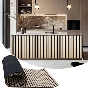 Panneaux muraux acoustiques modernes SANYUAN, matériau absorbant le son, flexibles, en lattes de bois 3D, écologiques, réduction du bruit de 80%, insonorisés - Product Image 3