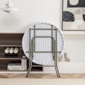 Mesa de comedor plegable de HDPE de 32 pulgadas de diámetro redondo resistente para cocina restaurante <span class=keywords><strong>Bistro</strong></span> eventos al aire libre fiesta Camping - Product Image 6