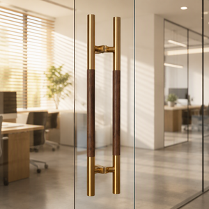 Manija de Puerta de Acero Inoxidable con Acabado Dorado Electrochapado, Color Personalizado, Directo de Fábrica, para Puertas de Vidrio de Entrada, Accesorios de Ferretería - Product Image 6