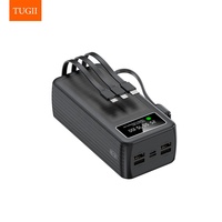 Batterie externe TUGII 50000mAh USB C à charge rapide, chargeur portable avec affichage numérique PD, vente en gros directe usine