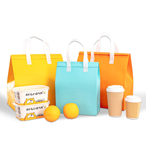 Sac isotherme pliable et réutilisable JAHOO PACK, écologique, pour courses, pain, déjeuner, avec poignée, motif imprimé, usage industriel - Product Image 1