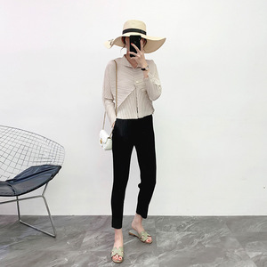 Solid Button Plissee Revers Langarm Cardigan Top Einfache Büro Pendler Arbeits kleidung Casual Damen hemd - Product Image 3