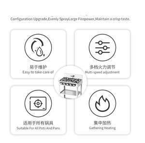 Réchaud à gaz <span class=keywords><strong>en</strong></span> acier inoxydable à 4 brûleurs avec étagères et plaques de cuisson, facile à nettoyer, pour table de <span class=keywords><strong>cuisine</strong></span> et camping <span class=keywords><strong>en</strong></span> extérieur - Product Image 6