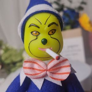 Wholesale Christmas Grinch Elf Plush Toy Stuffed Animal PP Cotton Filled Stress Relief Washed Green Monster <b>Doll</b> - Product Image 1