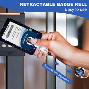 Cross-border colorful jellyfish retractable scroll heavy-duty badge ID card holder <b>for</b> teachers, students, and office <b>key</b> cards - Product Image 4
