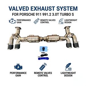 ชุดท่อไอเสีย Vortex Handcrafted Unfinished Ti Valvetronic พร้อมชุดควบคุม สำหรับ Porsche 911 991.2 3.0T Turbo S Sport Tuning - Product Image 1