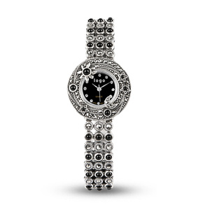 Ladies Classic Crystal 925 Sterling Silver Quartz Watch Bling Silver Elegante <span class=keywords><strong>Bracelet</strong></span> Women Watch - Product Image 1