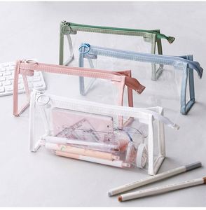Transparent Pencil Case With Custom Logo School Plastic Clear Pencil Case With Zipper Large Capacity Pencil Case <b>Bag</b> Makeup <b>Bag</b> - Product Image 3