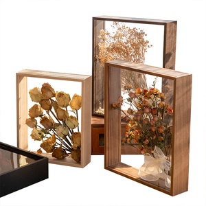 vintage 3D shadow-box-frames 12*12 for inset specimen wholesale, rustic shadow box frames with plexiglass for dries flower disp