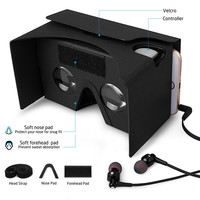Casque de réalité virtuelle 3D en carton, boîte à lentilles VR en papier DIY avec écran de 3 à 6 pouces, laminage mat et gaufrage, recyclable