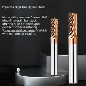 ดอกกัดเหล็ก 6 ฟลุต ปลายแบน เคลือบ TiAlN สำหรับเหล็ก สแตนเลส และไทเทเนียม - Product Image 2