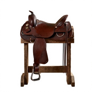 Selle anglaise artisanale BS International NA77 en cuir véritable et toile, avec arceau en bois, écologique, respirante, et quincaillerie SUS304 - Product Image 1