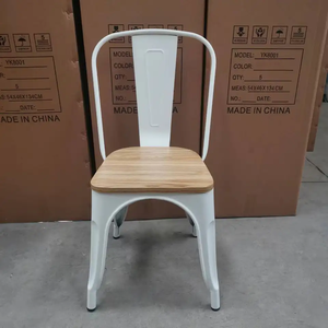 Silla de Comedor de Metal Industrial de Diseño Vintage para Restaurante, Apilable, de Madera y Metal, para Cafetería y <span class=keywords><strong>Bistro</strong></span> - Product Image 4