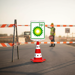 Cono de Tráfico con Logotipo BP Impreso por Ambos Lados, Juego de Conos de Seguridad Vial de Plástico PC - Product Image 3