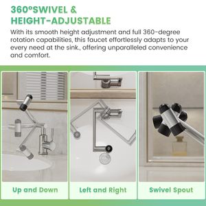 Lưu vực vòi nước 1080 ° xoay phòng tắm bồn rửa vòi 4 nước Outlet chế độ nhà vệ sinh vòi nước lỗ duy nhất với vòi nước nóng và lạnh - Product Image 3