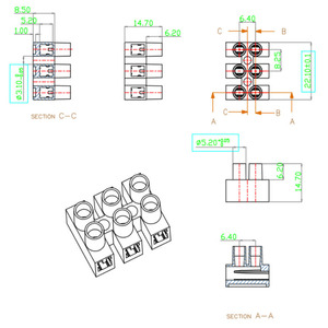 <span class=keywords><strong>3</strong></span>ウェイ<span class=keywords><strong>3</strong></span>ピンpa8電気配線接続端子フィードスルーランプ/照明/ネジ付きライトケーブルコネクタ - Product Image 2