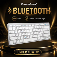 Üretici Toptan Kablosuz Klavye Bluetooth 5.0 Ultra İnce Şarj Edilebilir Çoklu Sistem Klavyesi Tablet Akıllı Telefonlar için