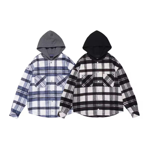Sweat-shirt à <span class=keywords><strong>capuche</strong></span> surdimensionné pour <span class=keywords><strong>homme</strong></span> en flanelle unie 100% coton avec logo personnalisé, décontracté, coupe-vent, écologique pour l'hiver - Product Image 1