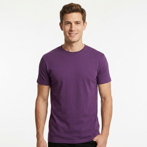 T-shirts à col rond en gros pour hommes, imprimés sur mesure, toile de soie bleue, 100% coton, taille S, logo OEM, haute qualité, motif 3D - Product Image 1
