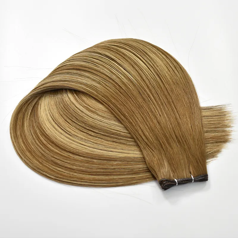Genius weft Professional new hair extension product handtied invisible genius weft with double drawn hair