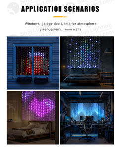 SHIJI DC12V P100mm 1M * 1M 100Leds 5MM Misty Dot Clear Wire Fairy Smart Cortina Luz Boda Navidad Smart LED Cortina Luz - Product Image 6