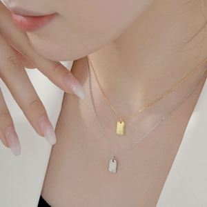 ดีแลม โฮลเซลล์ จิวเวลรี่สั่งทำ สร้อยคอจี้ดีไซน์มินิมอล ทอง 18K เงิน S925 ประดับเพชรซิคอน 5A รูปดาว สำหรับผู้หญิง พร้อมสร้อยเชื่อม - Product Image 2