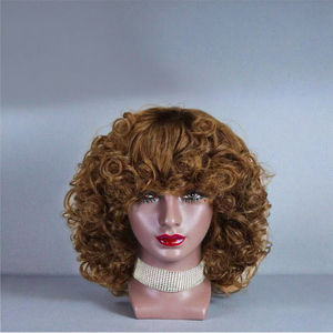 Nouveautés Perruque de <span class=keywords><strong>cheveux</strong></span> réels en vrac de style moelleux de densité 200% pour les femmes Perruques de <span class=keywords><strong>cheveux</strong></span> humains sans colle sans dentelle faites à la machine Bang - Product Image 1