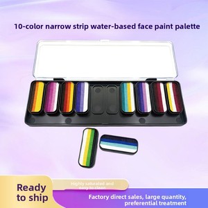 Palette de 10 couleurs intégrées pour maquillage enfant, peinture pour le visage à base de pigments hydrosolubles pour maquillage de scène - Product Image 2