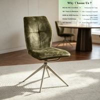 Chaise de salle à manger OKAY pivotante sans accoudoirs, best-seller, écologique, pour appartement, bureau, moderne, minimaliste, en tissu velours