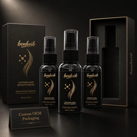 Huile capillaire à base de plantes 3-en-1 à la caféine, biotine et peptides, traitement anti-chute de cheveux, formule concentrée, réparation des cheveux, marque privée