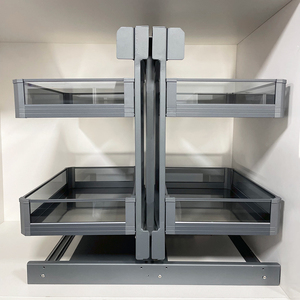 Modern Kitchen Cabinet Blind <b>Corner</b> Solution Glass Magic <b>Corner</b> <b>Basket</b> Pull Out Trash Bin Swing Tray <b>Basket</b> - Product Image 1