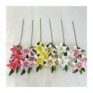 ดอกลิลลี่ประดิษฐ์ 3 มิติ Suzume Ii ขนาด 102 ซม. สีชมพู ขาว เหลือง สำหรับตกแต่งงานแต่งงาน - Product Image 5