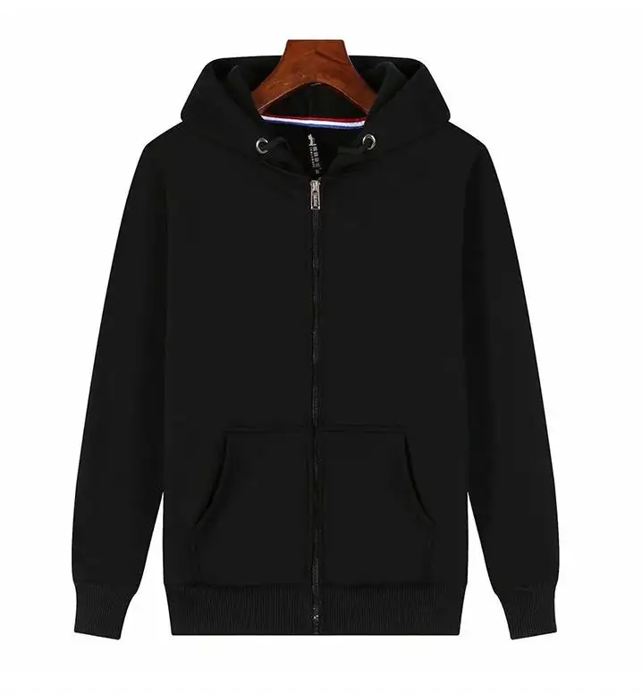 Custom Logo Embroidery Full-Zip Hoodie Unisex Fleece Hood Zip Up Jacket Zipped Up Hoodies Sweatshirt