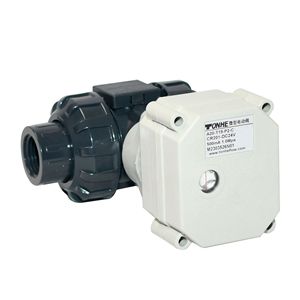 Vanne à boisseau sphérique électrique en PVC 1/2 po DN15, résistante aux acides et aux alcalis, à passage direct, double union - Product Image 4