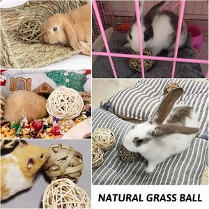 Maison en herbe pour cochon d'Inde avec jouets à mâcher, cachette naturelle pour petit <span class=keywords><strong>lapin</strong></span>, <span class=keywords><strong>cabane</strong></span> en herbe pour petits animaux avec jouets pour <span class=keywords><strong>lapin</strong></span>, hamster, rat - Product Image 5